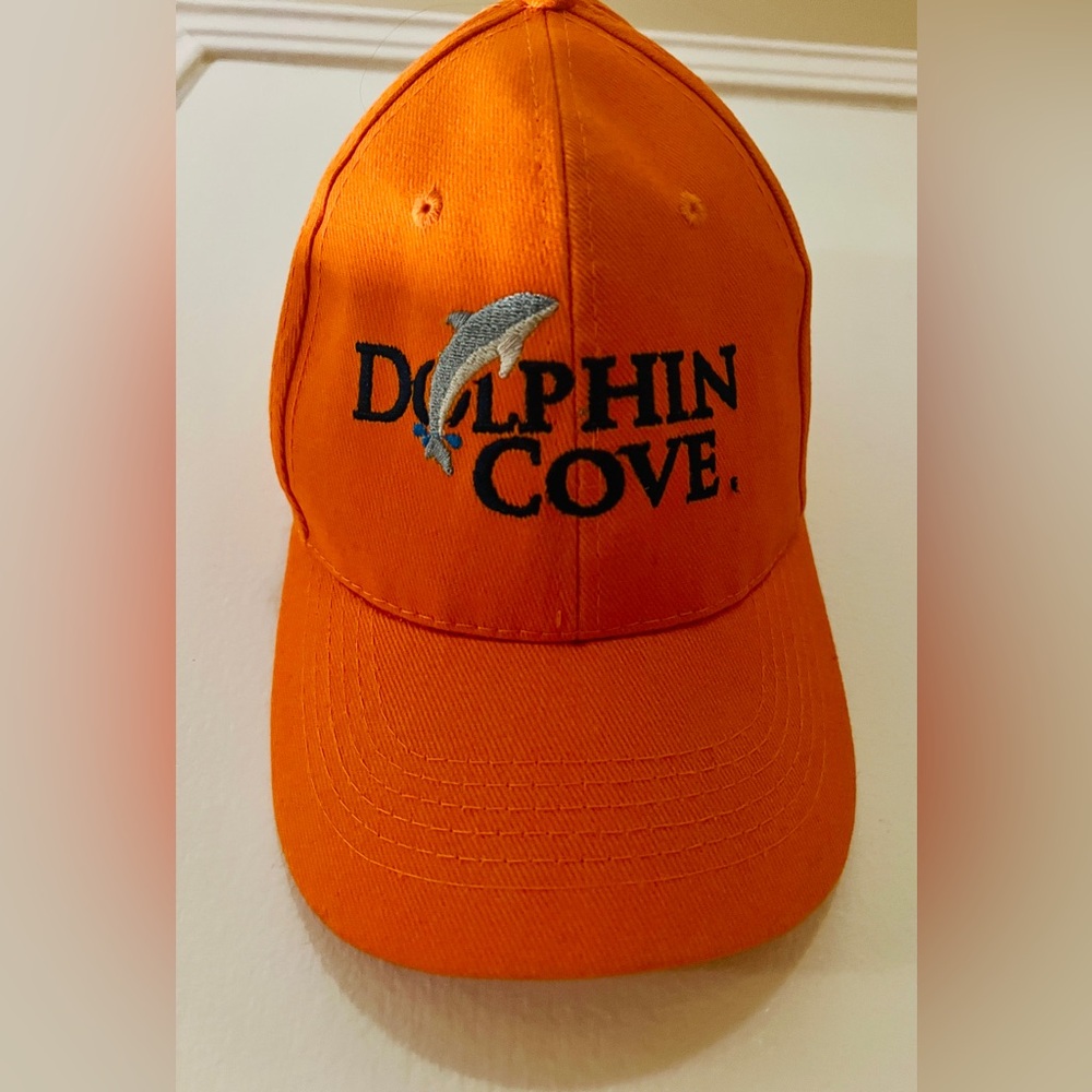 Jamaica Flag Dolphin Cove Orange Cap Emroidered Adjustable Hat Great Condition